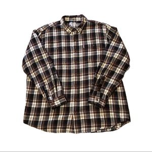 Carhartt Mens Flannel Shirt Button Down Navy Plaid 2XLT Casual